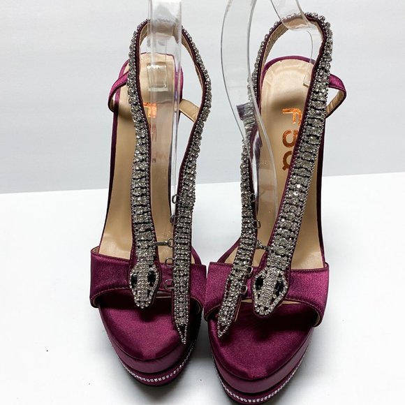 FSJ Slingback Peep Toe Stiletto High Heel Sandals - Picture 5 of 10